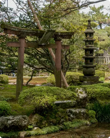 Jardin traditionnel à Kanazawa, ville à visiter au Japon